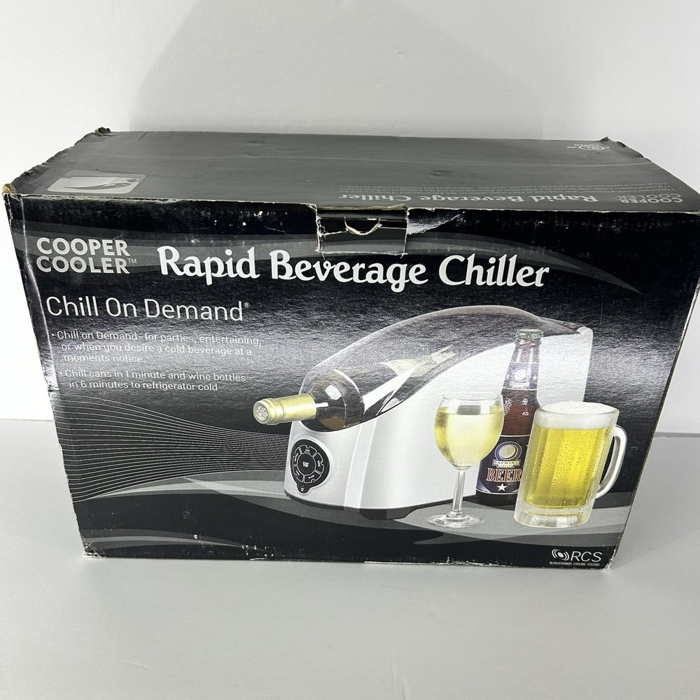 Cooper Cooler Rapid Beverage Chiller Wine Beer Bottle Chill On Demand NEW